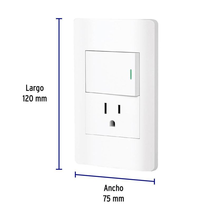 Tomacorriente e Interruptor Lisboa Blanco - Volteck