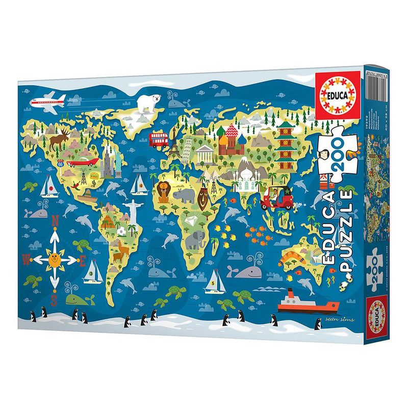 Puzzle Mapa del Mundo 200 Pzas