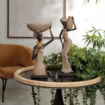Figura Decorativa de Mujer Africana con Canasta