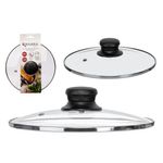 Tapadera de Vidrio Templado con Perilla Negra 20 Cm