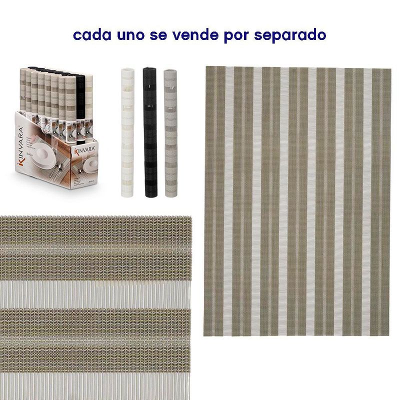 Individual Vinílico con Líneas Colores Surtidos