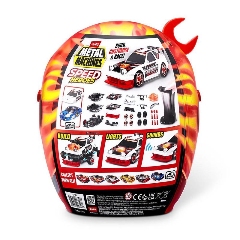 Set de Construcción de Auto de Carreras Metal Machines Speed Heroes Zuru