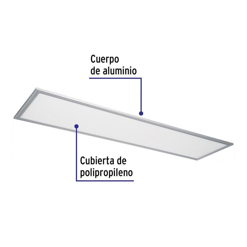 Panel LED de 45W Rectangular con Luz Fría de 120 x 30 cm