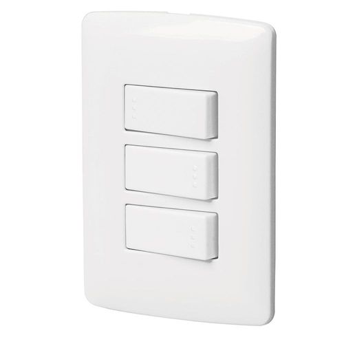 Interruptor Triple 2 Sencillos + 3 Vías Italiana Blanco - Volteck