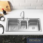 Lavatrastos de Acero Inoxidable 3 Fosas 106 Cm - Prymium