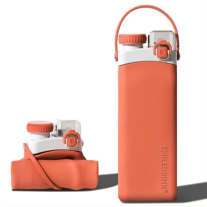Botella para Agua de Silicona Plegable Naranja