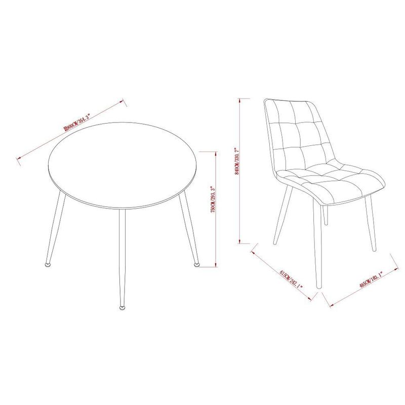 Comedor Circular Belluno para 4 Personas