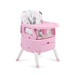 Silla Alta Convertible Rosa 3 en 1