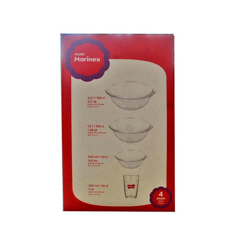 Set de Bowls + Vaso Medidor de Vidrio