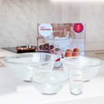 Set de Bowls + Vaso Medidor de Vidrio