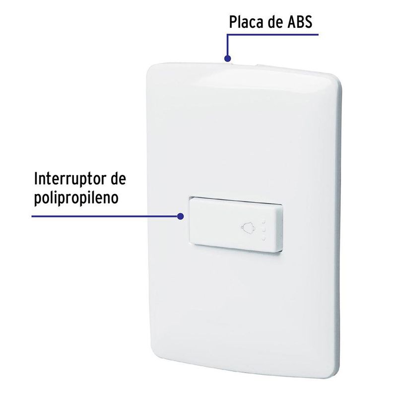 Interruptor para Timbre Italiana Blanco - Volteck