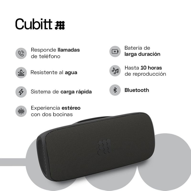 Bocina Power Pro Speaker Extra Bass Negra de 20 W - Cubitt