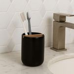 Porta Cepillos Eco Vanity Negro y Café