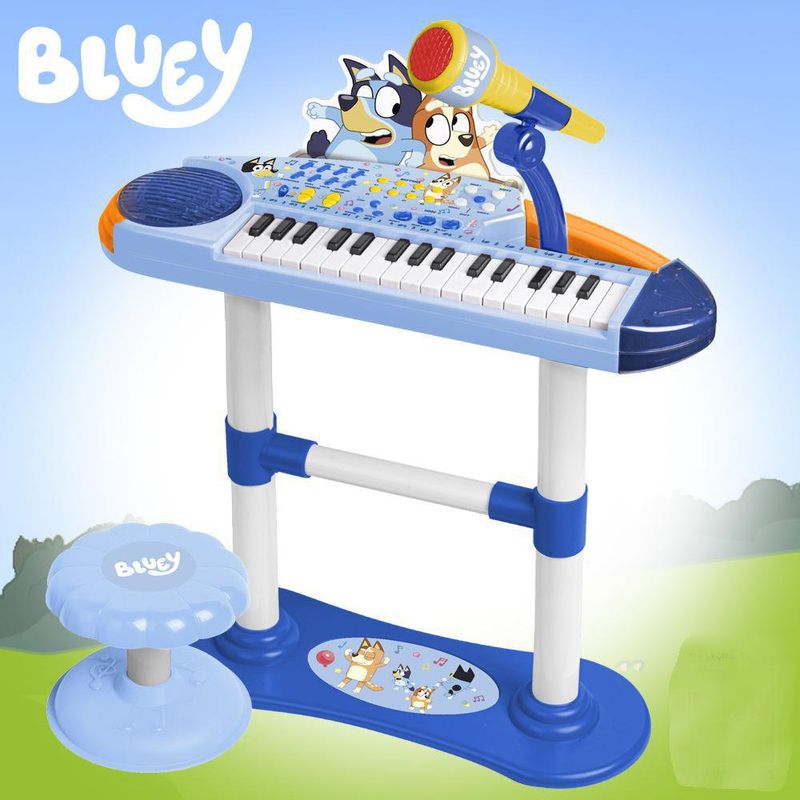 Órgano con Micrófono, Pie y Banqueta Bluey