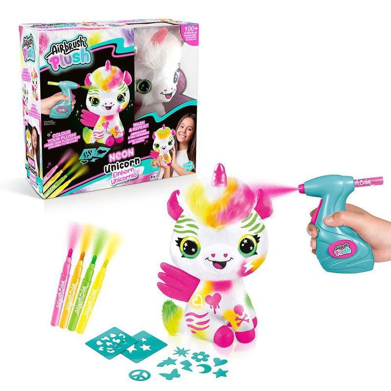Peluche Airbrush Unicornio Neon