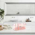 Organizador de Cosméticos Ovalado Transparente Rosado