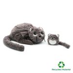 Peluche Mamá y Bebé Gato Gris - Les Ptipotos