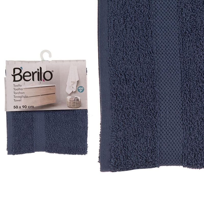 Toalla de Mano Color Azul Oscuro 80% Algodón
