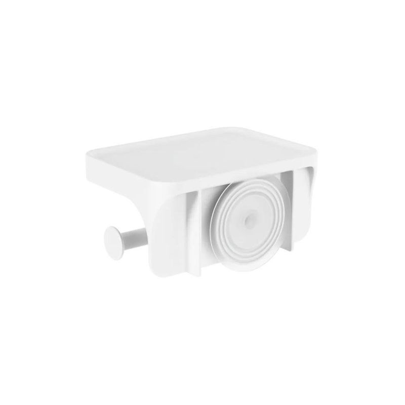 Porta Papel Higiénico de Succión Blanco 16x11x8 Cm