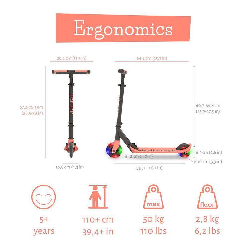 Scooter Plegable de 2 Ruedas con Luces LED