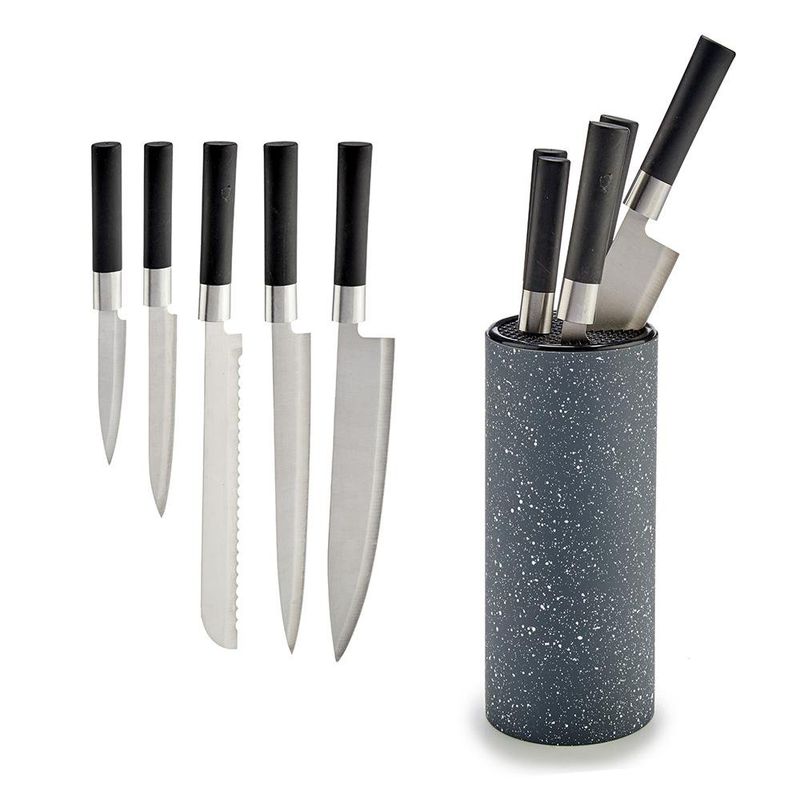 Set de Cuchillos 5 Piezas con Base Negra