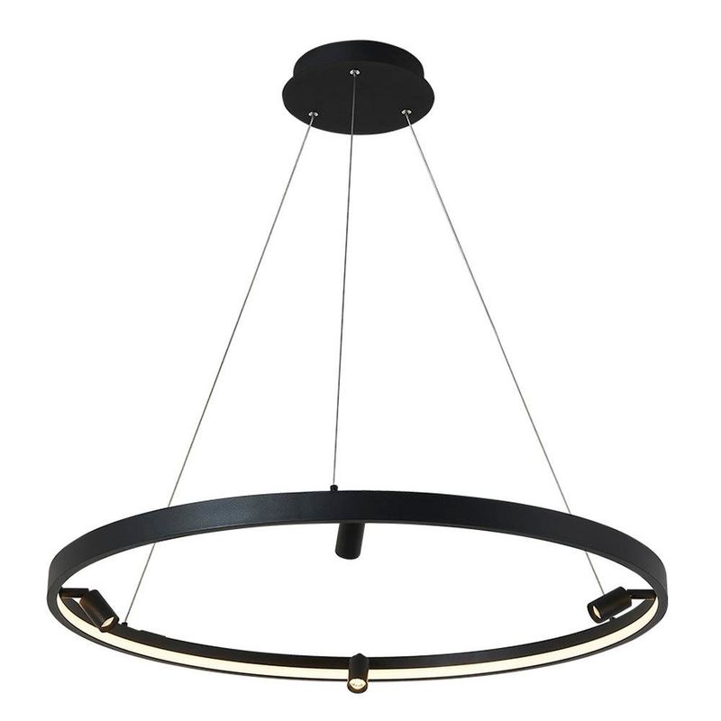 Lámpara LED Colgante y Spot Negro Luz Cálida 42W