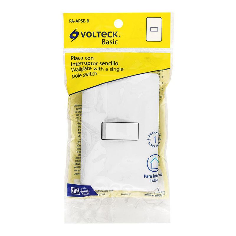Interruptor Sencillo Basic Blanco - Volteck