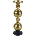 Candelero Decorativo Dorado con Esferas 11.5X11.5X35.5 Cm