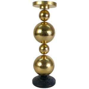 Candelero Decorativo Dorado con Esferas