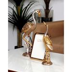 Figura Decorativa de Flamingo Dorado y Plateado
