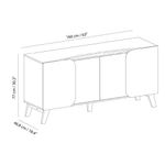 Bufetera Ely Café y Blanco de 160x46.8x77 Cm