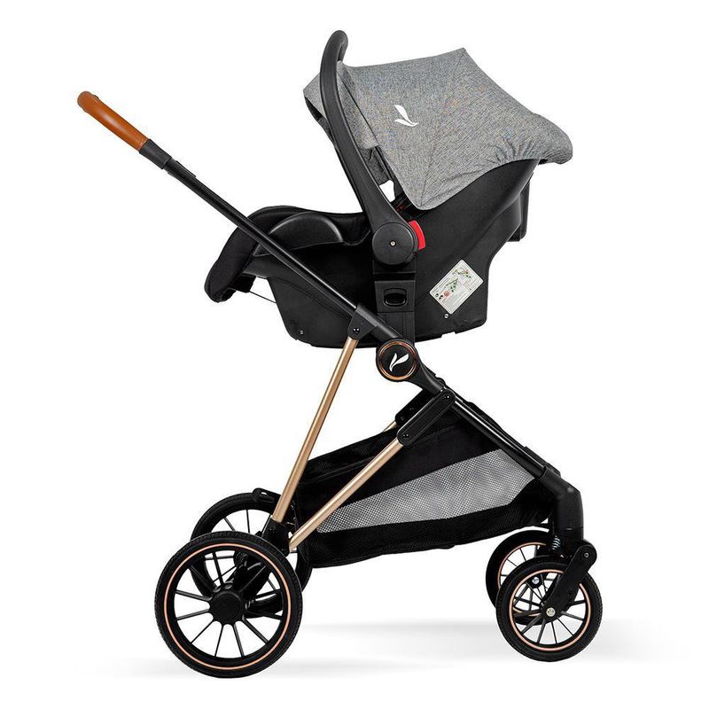 Travel System Gris Negro con Portabebé