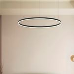 Lámpara Led Circular de Techo Negra