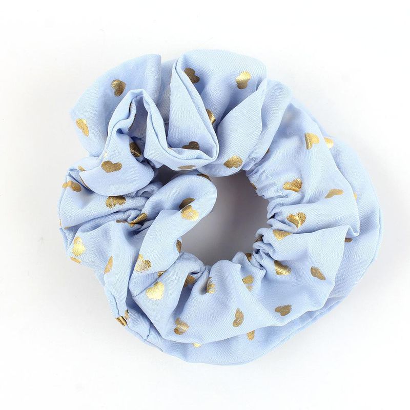 Scrunchie Celeste con Detalles Dorados - Viva