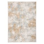 Alfombra Decorativa Beige y Gris con Toques Dorados 160 x 235 Cm
