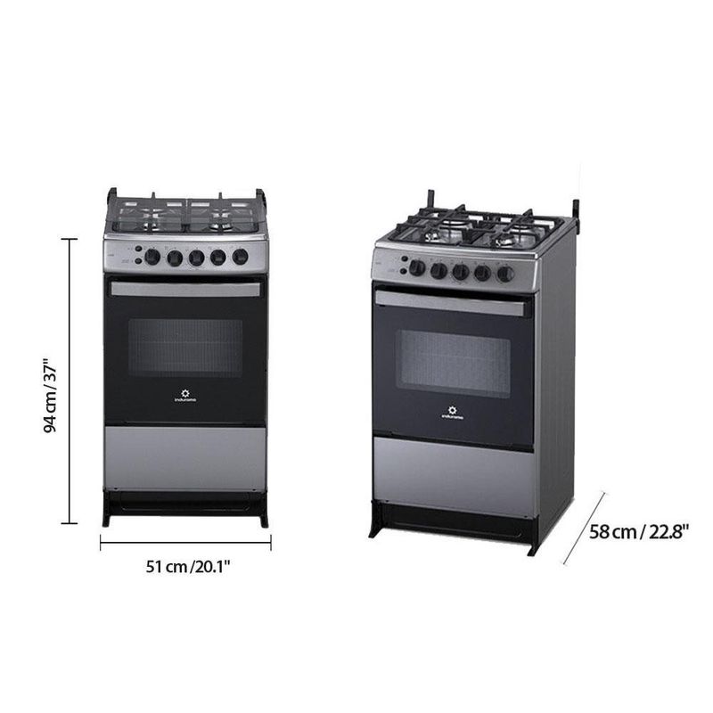 Estufa Gas 20 Plg con Horno Gris