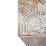 Alfombra Decorativa Beige y Gris con Toques Dorados 160 x 235 Cm