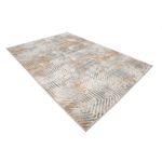 Alfombra Decorativa Beige y Gris con Toques Dorados 160 x 235 Cm