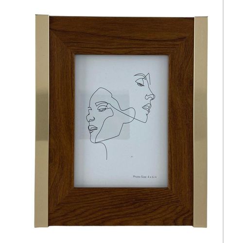 Marco de Fotos Madera Wengue y Dorado 208X170X25 Mm
