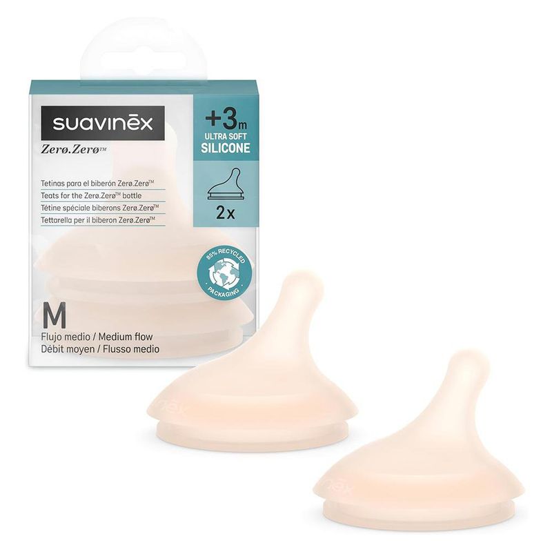 Set de 2 Tetinas Zero Flujo Medio 3+ Meses - Suavinex