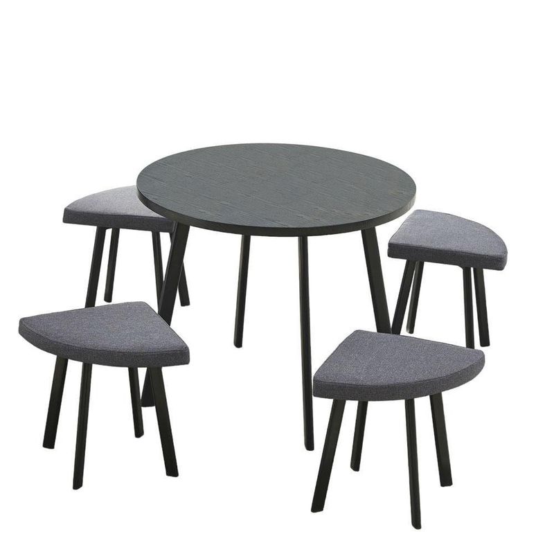Juego de Mesa Redonda con 4 Bancos