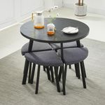 Juego de Mesa Redonda con 4 Bancos