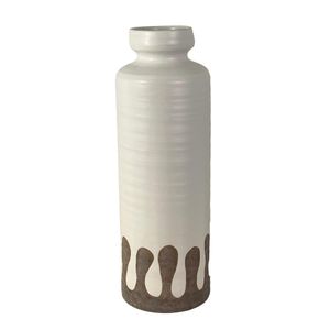 Florero Decorativo Blanco con Café