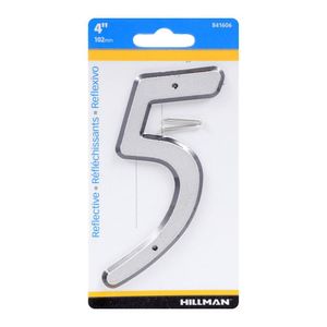 Número 5 de Plástico Reflectante 4 Plg - Hillman