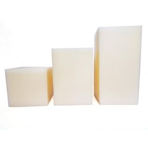 Set de 3 Velas Cuadradas Blancas