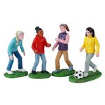 Set de 4 Piezas de Juego de Futbol de Chicas para Villa Navideña