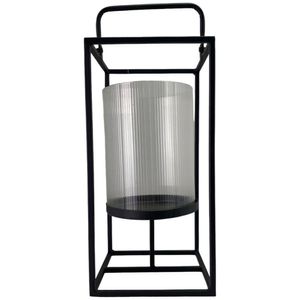 Candelero de Metal Negro con Portavelas