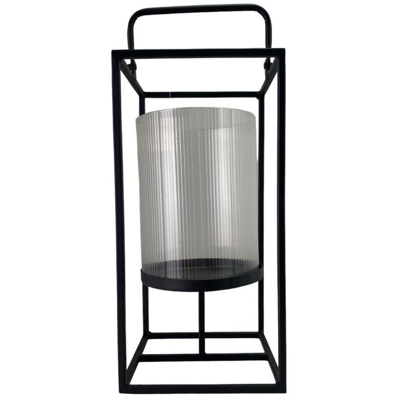 Candelero de Metal Negro con Portavelas