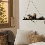 Colgante Navideño de Tronco con Búhos y Detalles Naturales