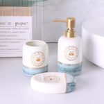 Set de 3 Piezas para Baño Parisino Color Blanco y Azul